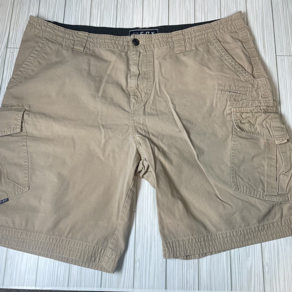 Fox Racing Slambozo Cargo Shorts Khaki Beige Multi Pockets Mens Size 44